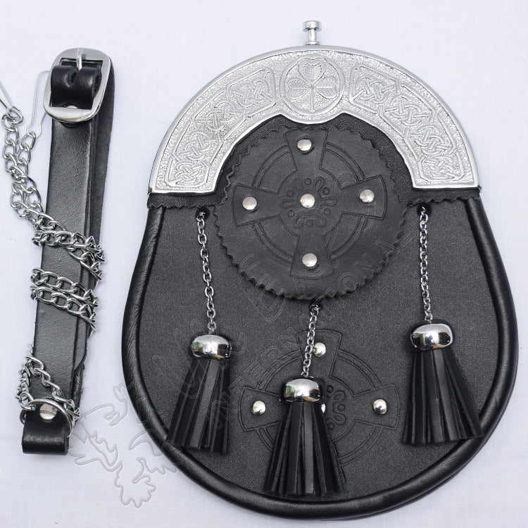 Shamrock Cantle Trinity Black Sporran
