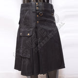 Youth Black Modern Deluxe Utility Kilt