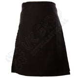 Black Plain Tartan Kilt