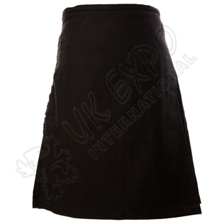 Black Plain Tartan Kilt