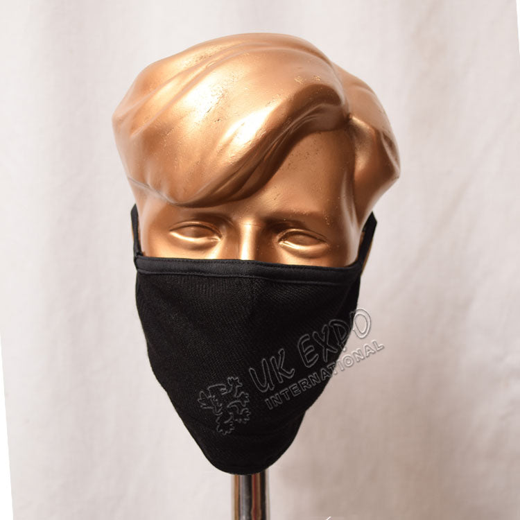 Black Plain Tartan Scottish Style Mask