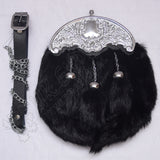 Midnight Shadow Black Rabbit Fur Sporran