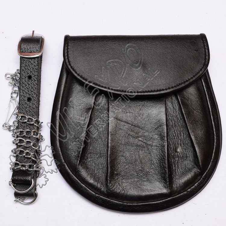 Leather Bag Style Day Wear Velcro Closure Sporran