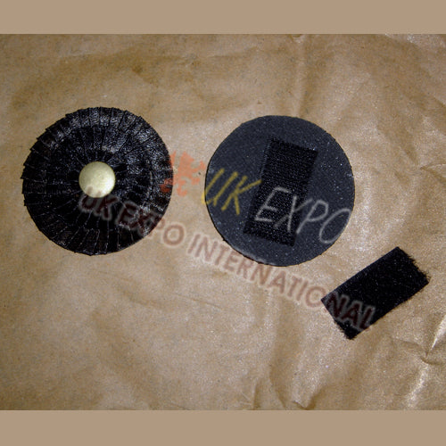 Pleated Rosette with Gold Button Velcro
