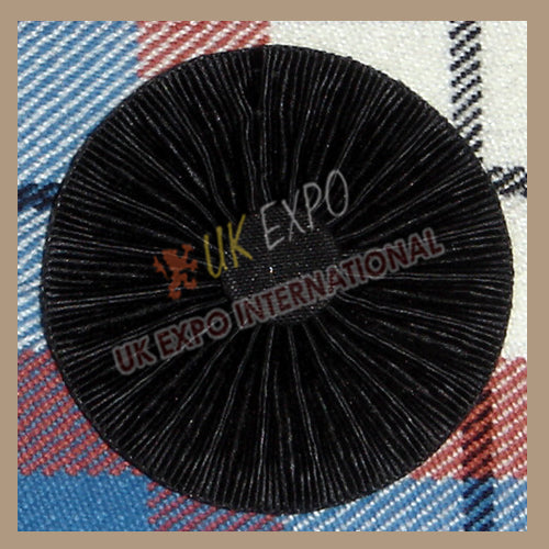 Black Pleated Silk Rosette