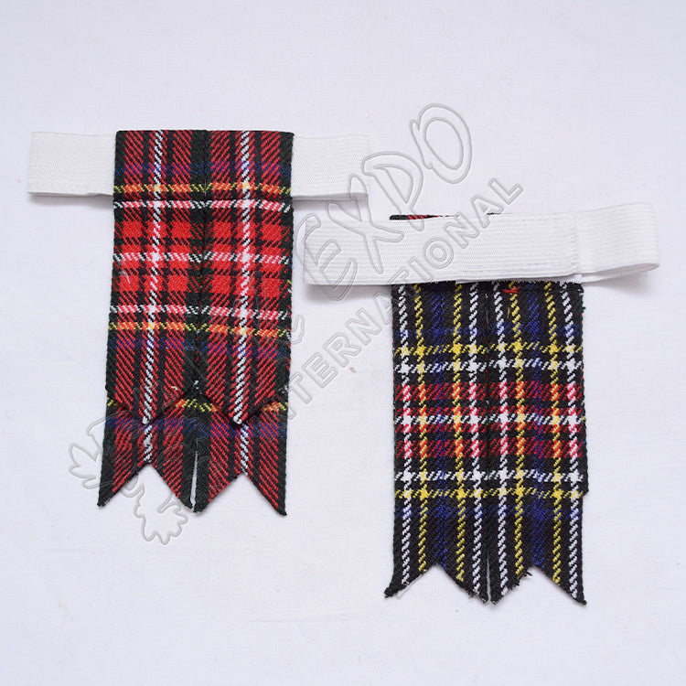 Black Stewart Tartan Kilt Flashes