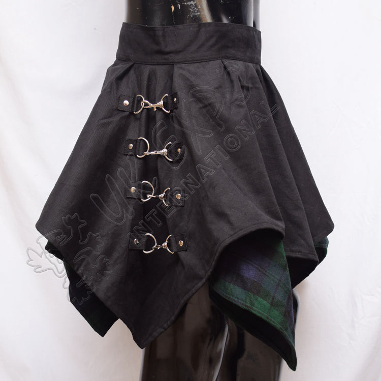 Black PC With Black Watch Tartan Stylish Skirt
