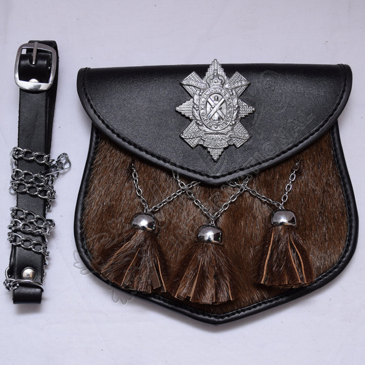 Black Watch Seal Skin Smart Cross Sporran