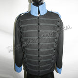 Black Wool Hussar Style Military Blazer