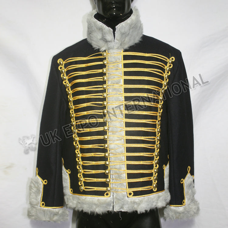 Black Wool Prussian Hussar Pelisse Jacket