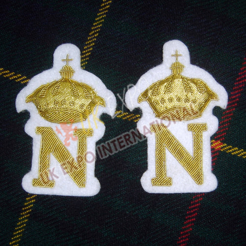 Napoleonic French Officers Crowned N Gold Bullion Embroidered Patch