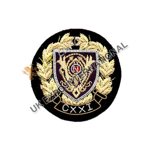 121 Shield & Wheat Roman Numeral Bullion Blazer Badge
