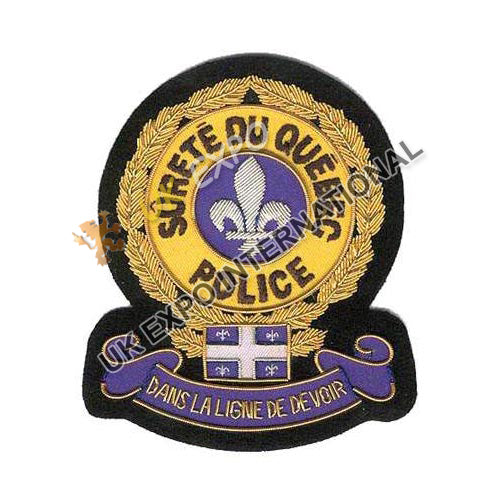 Surete du Quebec Police Badge Embroidered Patch