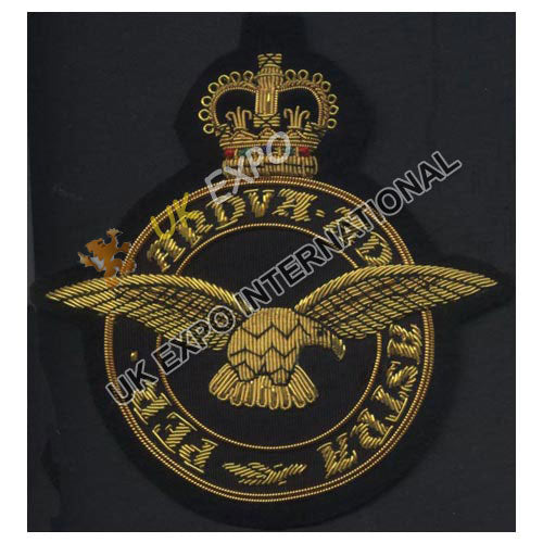 RAF Blazer Badge Royal Air Force Hand Embroidered Bullion Wire Military Insignia Patch