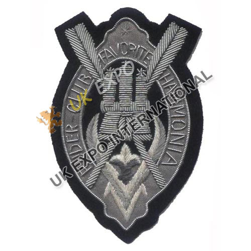 Custom Made Silver Bullion Embroidery Patch
