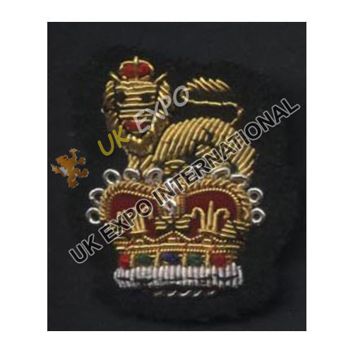 British Lion Staff Officer Gold Bullion Wire Cap Badge