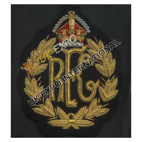 Royal Crown Hand-Embroidered Gold Bullion Wire Blazer Badge