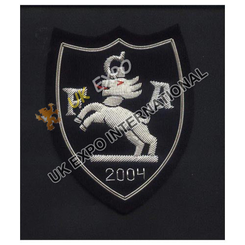 Silver Lion Shield Embroidered Patch