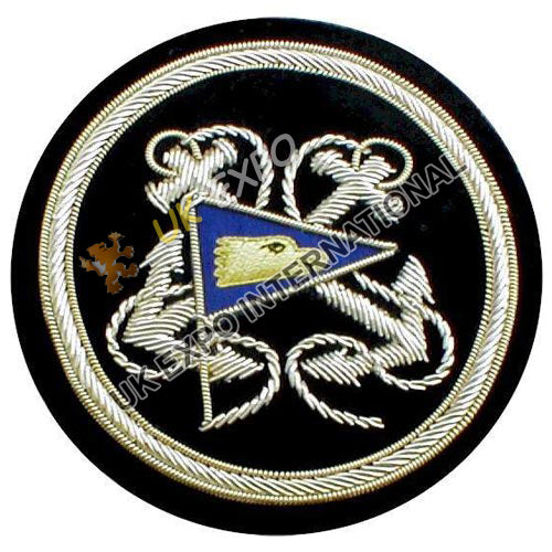 Yacht Club Nautical Flag Handmade Bullion Wire & Velvet Blazer Patch
