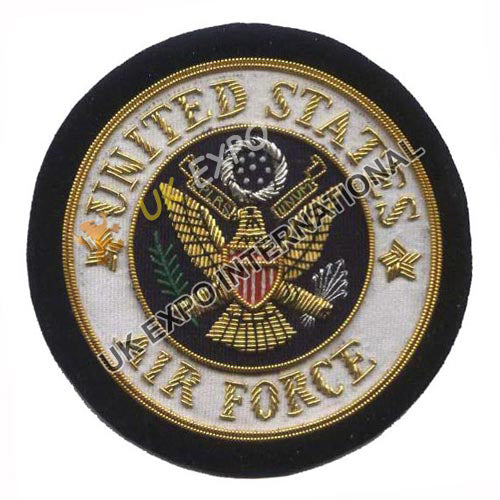 United States Air Force Round Bullion Wire Embroidered Patch