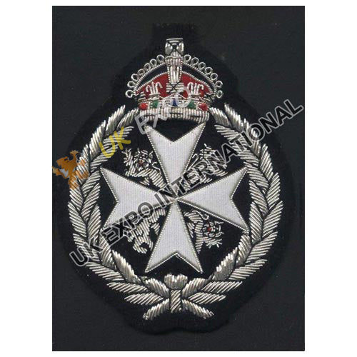 St. John Ambulance Maltese Cross & Crown Silver Wire Blazer Badge