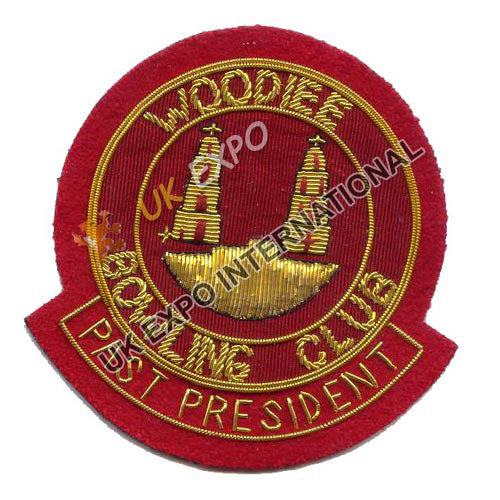 Woodilee Bowling Club Past President Golden Wire Embroidered Club Patch