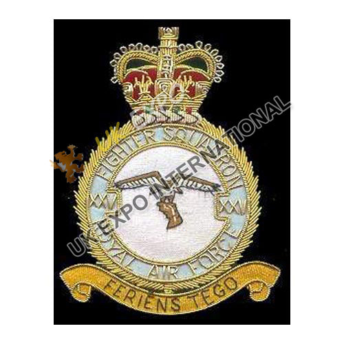 Royal Air Force Fighter Squadron Gold Bullion Embroidered Badge