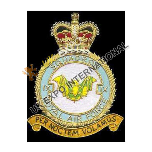 No. 9 Squadron Royal Air Force Handmade Embroidered Blazer Badge