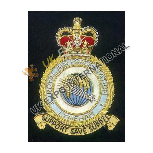 Handmade Bullion Wire Royal Air Force Station Lyneham Badge