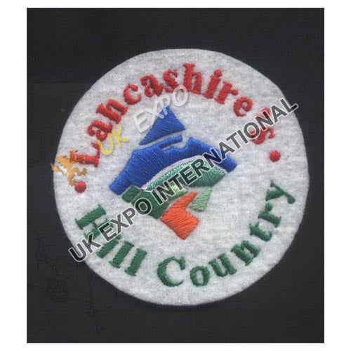 Lancashire Hill Country Round White Felt Souvenir Patch
