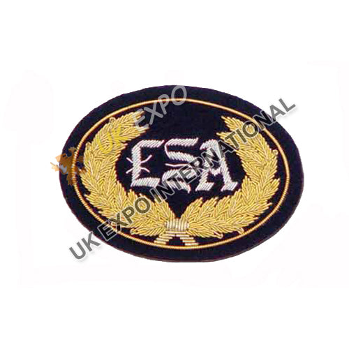 Confederate States of America CSA Officer Hat Gold Hand Embroidery Badge