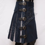 Navy Blue With Grey Hybrid Utility Kilt