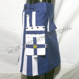 Blue With White Hybrid Two Tone Utility Kilt