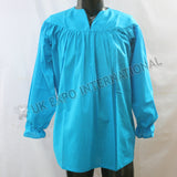 UK Turquoise Color Ghillie Renaissance Pirate Pioneer Theatre Shirt
