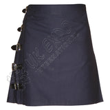 Stylish Blue Cotton Utility Kilt