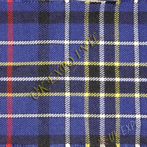 Red White and Yellow Line On Blue Shade Tartan No 52
