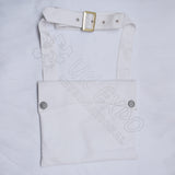 White Bread Bag 21st Regiment Pewter Buttons Military Shoulder Bag