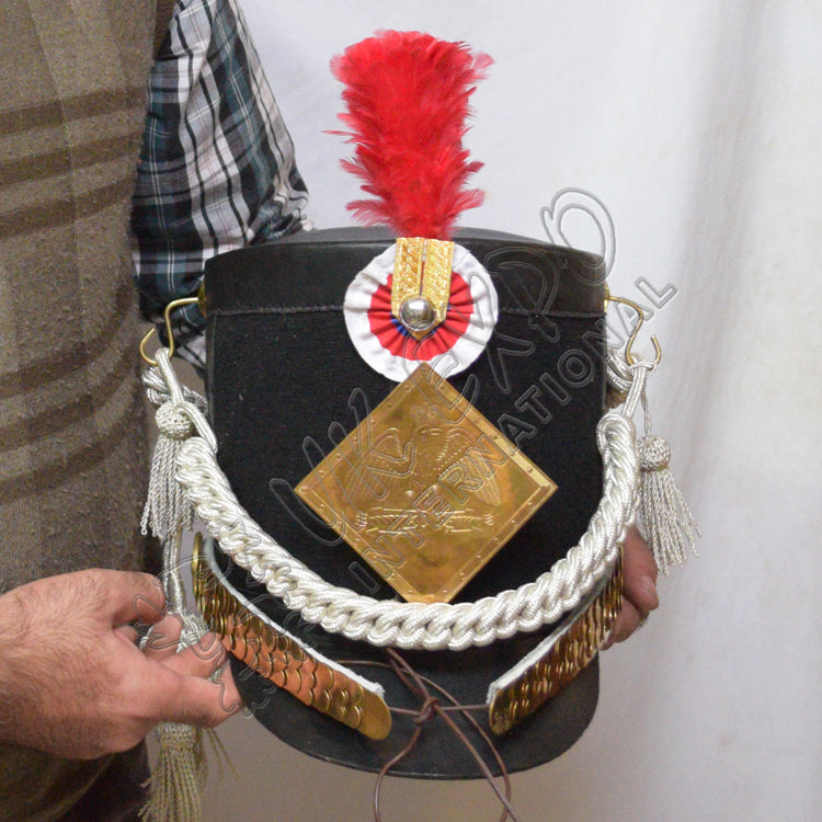 British Black Leather Shako Hat