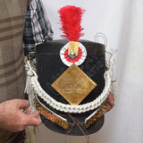British Black Leather Shako Hat
