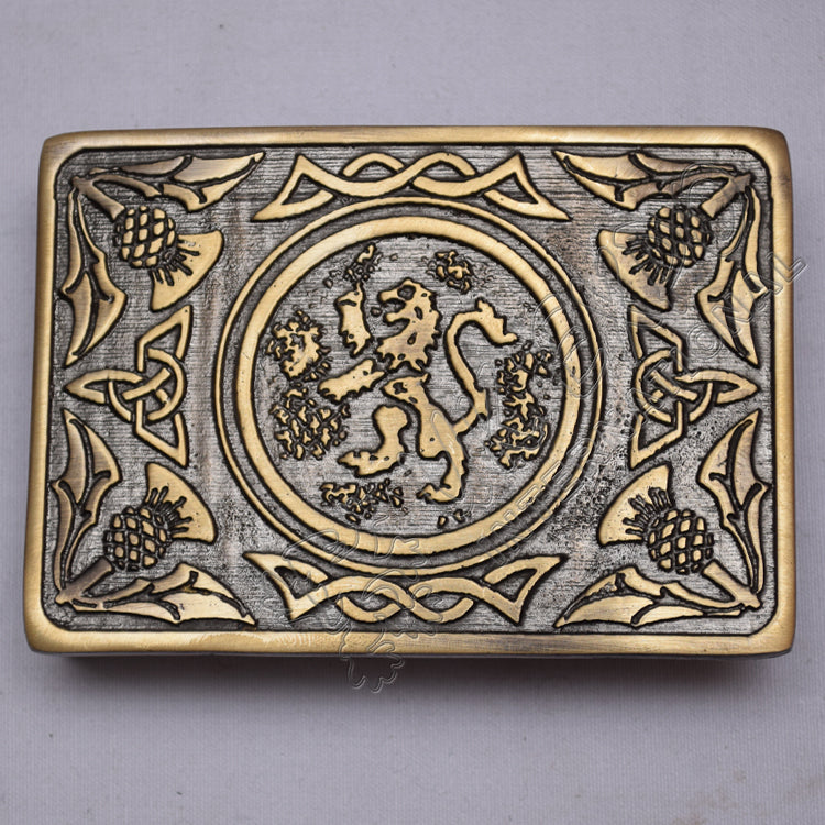 Bronze Celtic Rampart lion Scottish Buckle