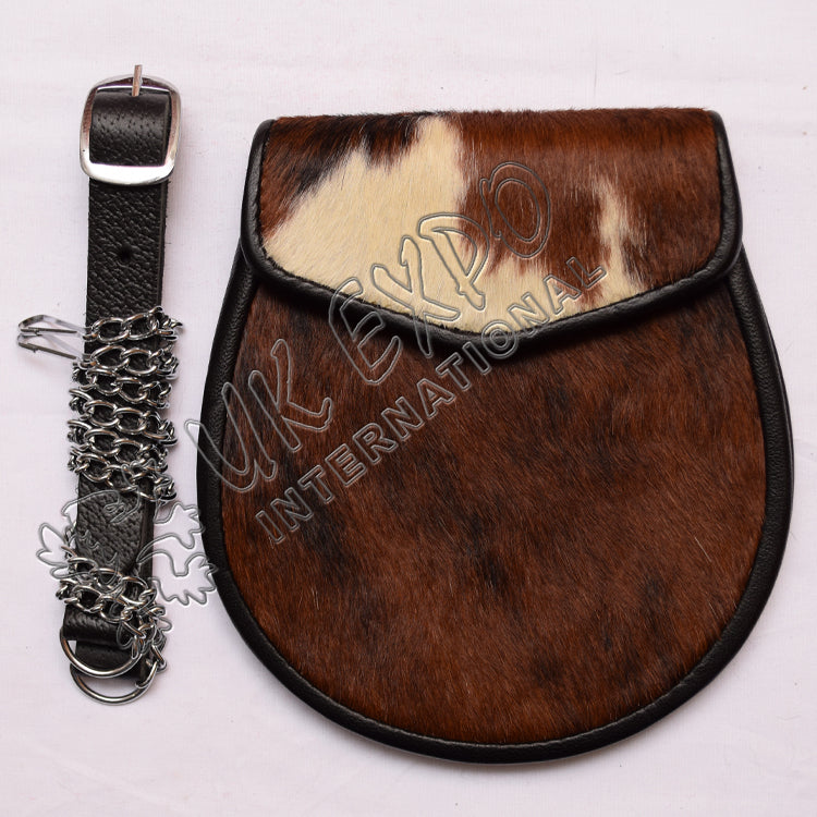 Brown Real Cow Hide Skin Smart Sporran