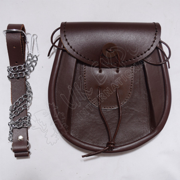 Dark Brown Leather Embossed Two Tone Sporran