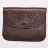 Brown Knotwork Embossed Waist Belt Pouch
