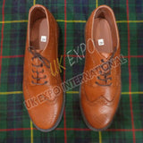 Brown Ghillie Brogues Full Grain Leather Upper Shoes