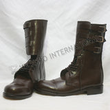Brown Leather Military Long Boot