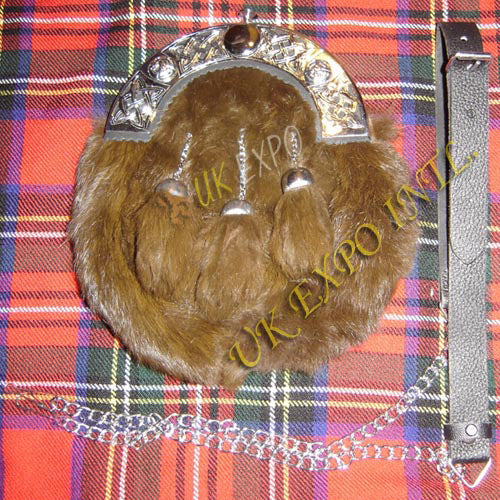 Brown Rabbit Fur Full Dress Sporran