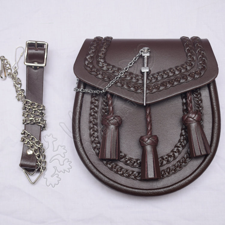 Brown Leather Handmade Knot Sporran