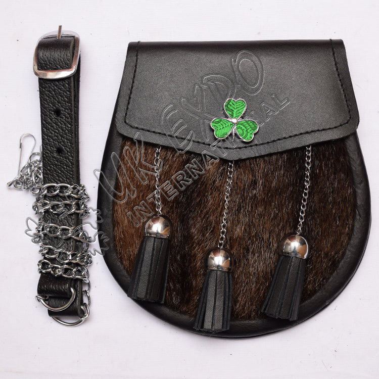 Brown Seal Shamrock Tassel Sporran