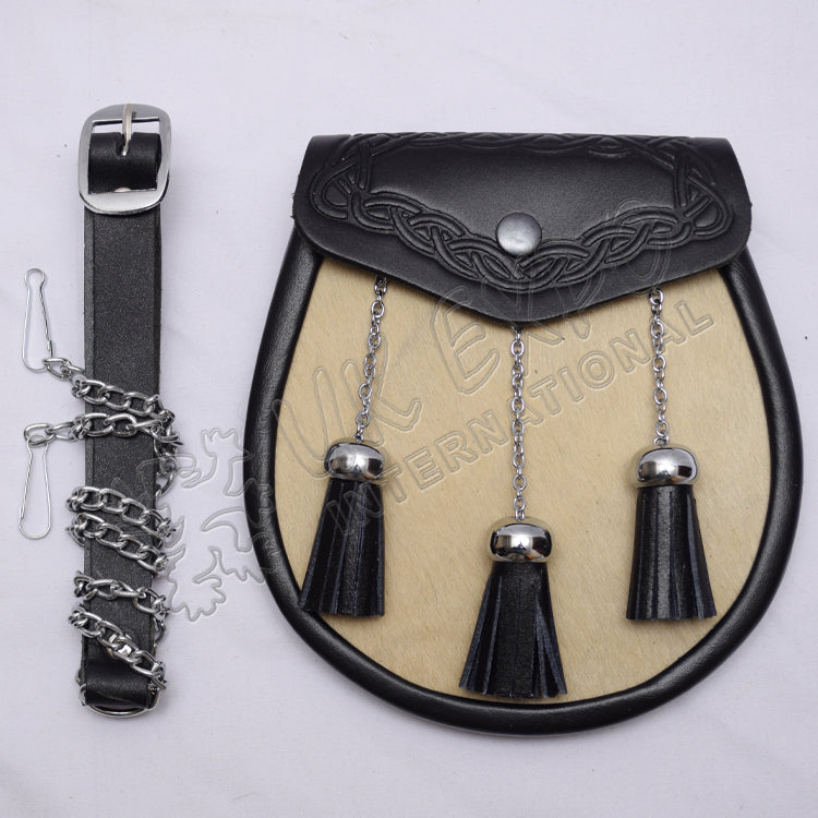 Camel Cow Embossed Leather Sporran