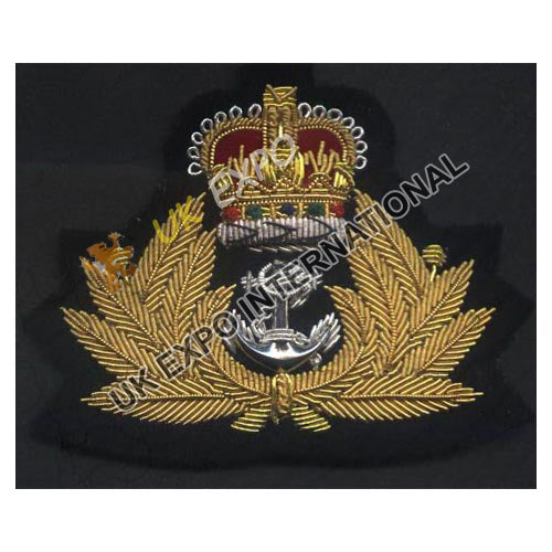 Royal Navy Officer Gold Bullion Cap Badge